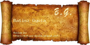 Batisz Gyula névjegykártya